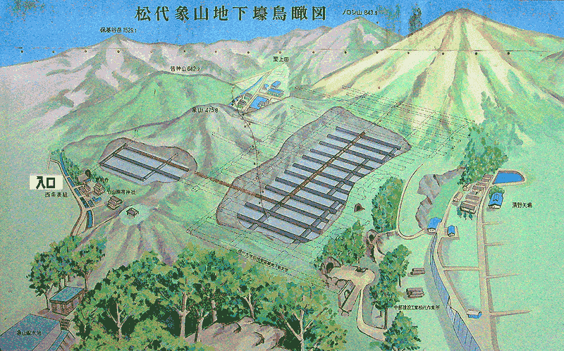 松代象山地下壕鳥瞰図